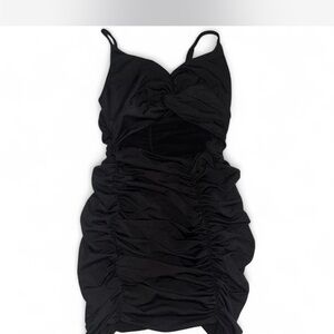 Elegant Black Ruched Dress